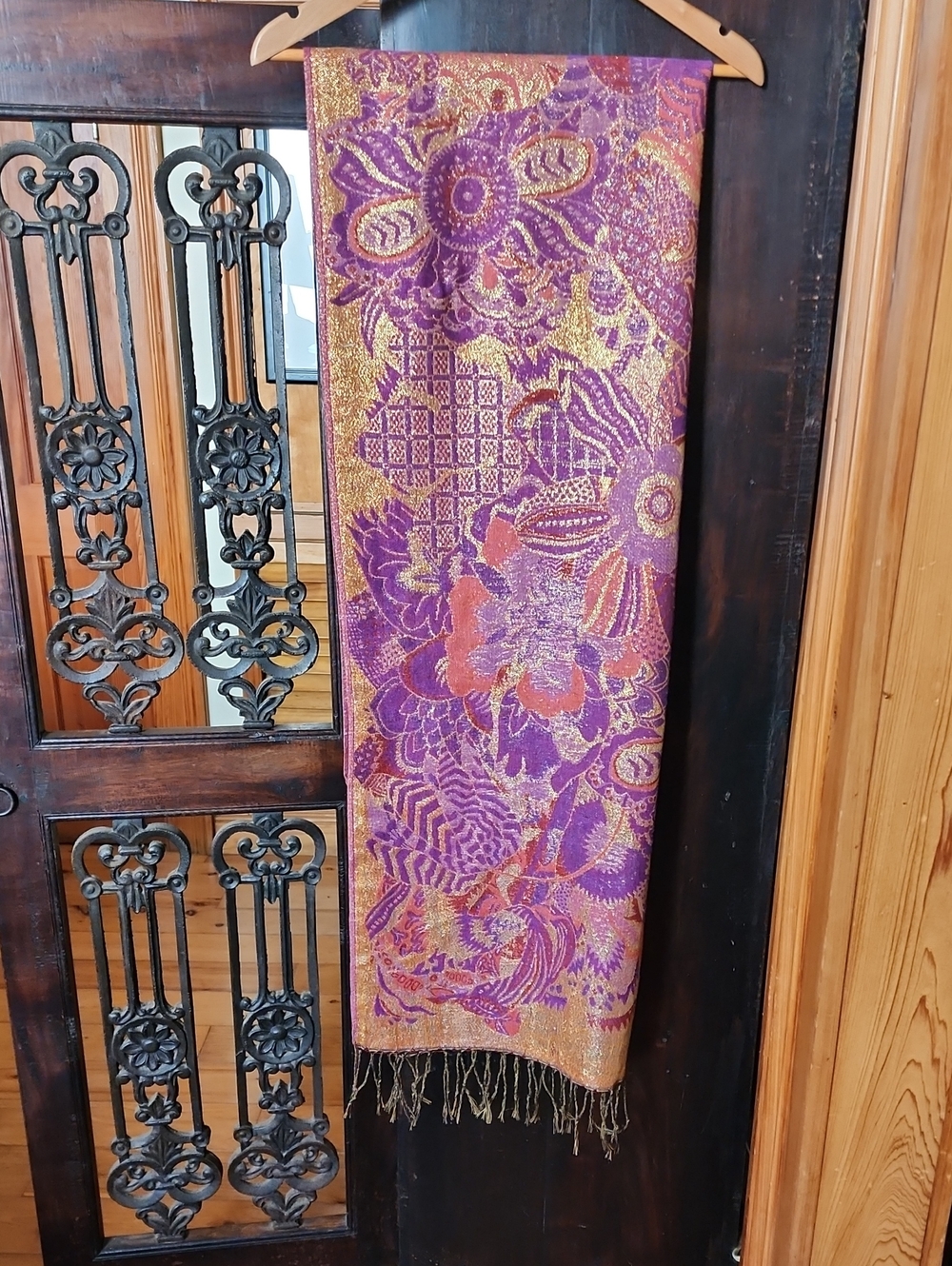 Beautiful Evening Wrap of Soft Wool And Metallic Thread